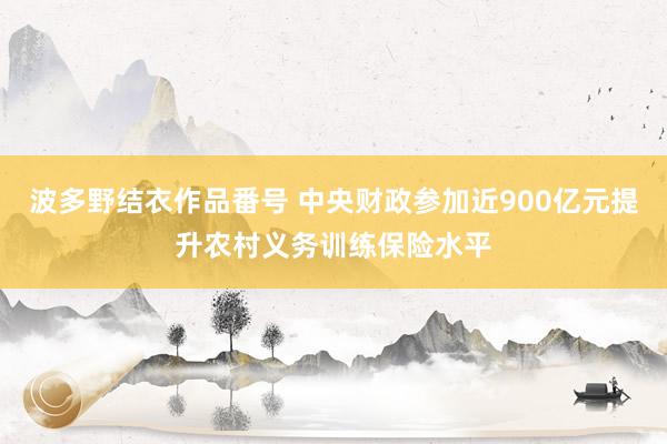 波多野结衣作品番号 中央财政参加近900亿元提升农村义务训练保险水平