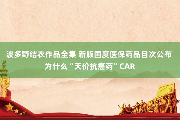 波多野结衣作品全集 新版国度医保药品目次公布 为什么“天价抗癌药”CAR