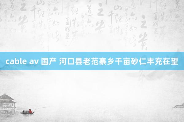 cable av 国产 河口县老范寨乡千亩砂仁丰充在望