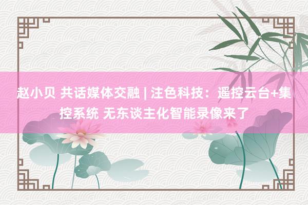 赵小贝 共话媒体交融 | 注色科技：遥控云台+集控系统 无东谈主化智能录像来了