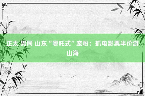正太 男同 山东“哪吒式”宠粉：抓电影票半价游山海