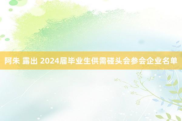 阿朱 露出 2024届毕业生供需碰头会参会企业名单