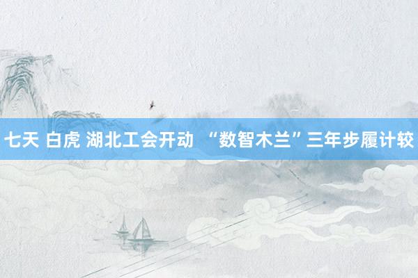 七天 白虎 湖北工会开动  “数智木兰”三年步履计较