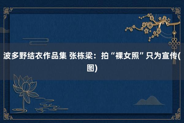 波多野结衣作品集 张栋梁：拍“裸女照”只为宣传(图)