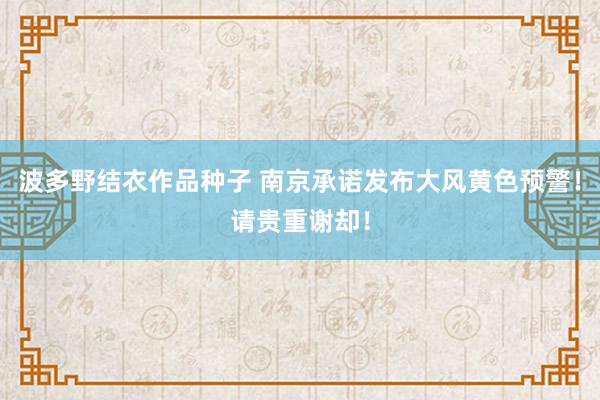 波多野结衣作品种子 南京承诺发布大风黄色预警！请贵重谢却！