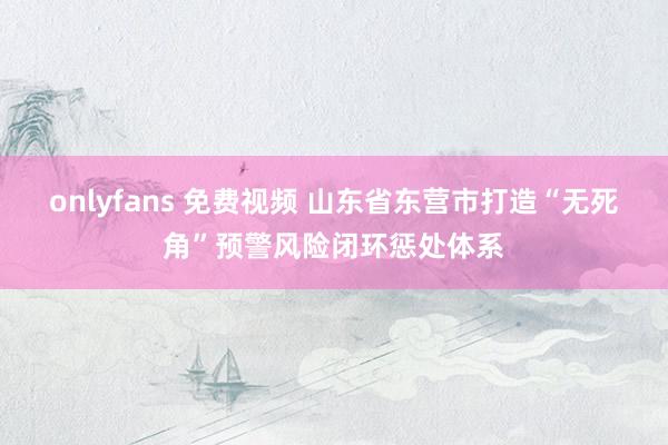 onlyfans 免费视频 山东省东营市打造“无死角”预警风险闭环惩处体系
