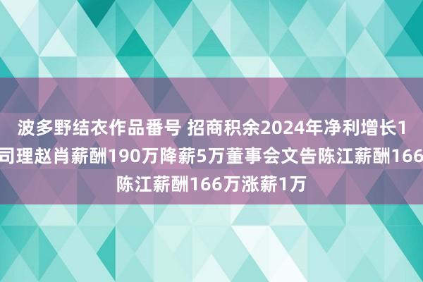 波多野结衣作品番号 招商积余2024年净利增长14%：副总司理赵肖薪酬190万降薪5万董事会文告陈江薪酬166万涨薪1万