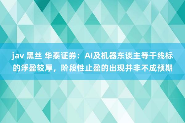 jav 黑丝 华泰证券：AI及机器东谈主等干线标的浮盈较厚，阶段性止盈的出现并非不成预期